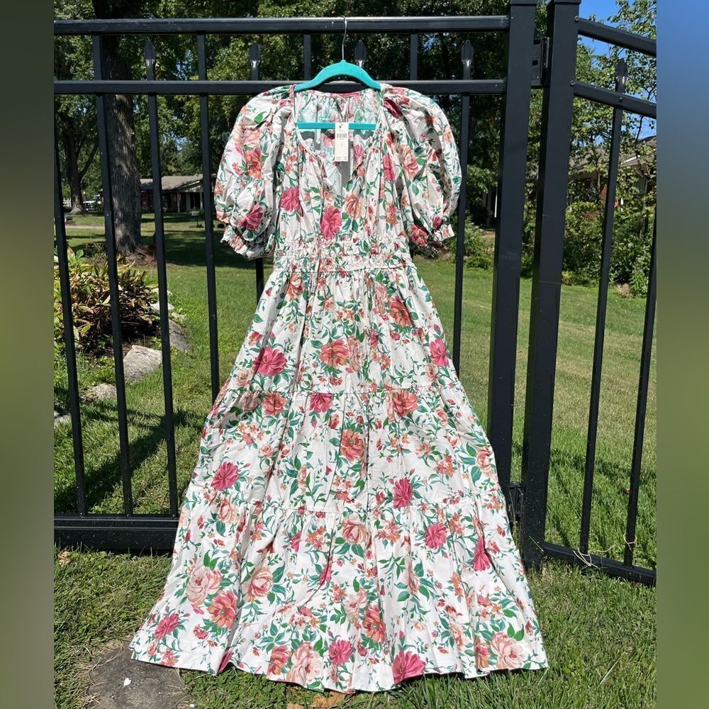 Anthropologie Somerset Puff Sleeve Tiered Maxi Dress NWT - Picture 7 of 9